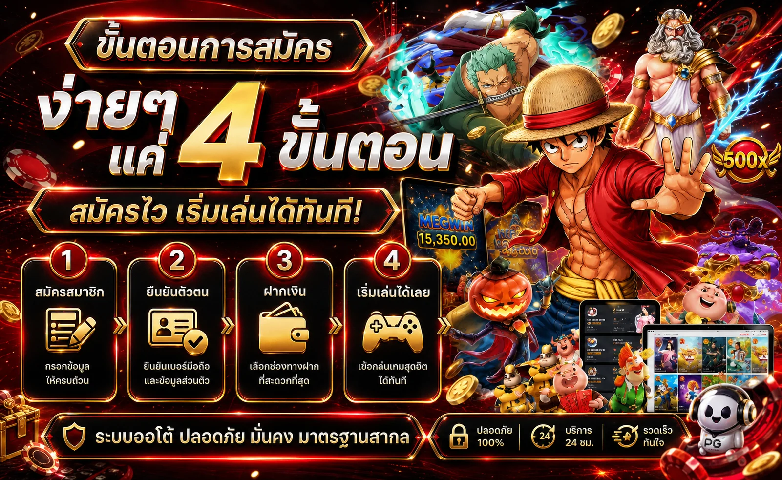 ขั้นตอนสมัครสมาชิก Teenoi888 แบบสี่ขั้นตอน